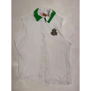 Alpha Kappa Alpha AKA Button Down Women Large White Excellent Sorority